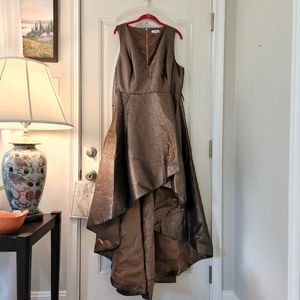 Calvin Klein high low ball gown, gold, size 16